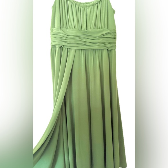 Jones NY Green Jersey Knit Draped Strappy Midi Dress for Evening Formal & Gala - Picture 5 of 6